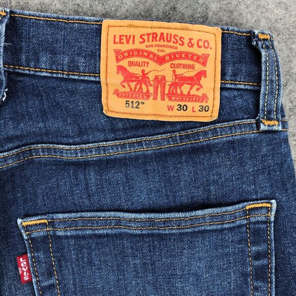 Levis 512 Jeans Mens 30x30 (30x28)* Blue Slim Tapered Medium Wash Cotton Stretch - Picture 3 of 12